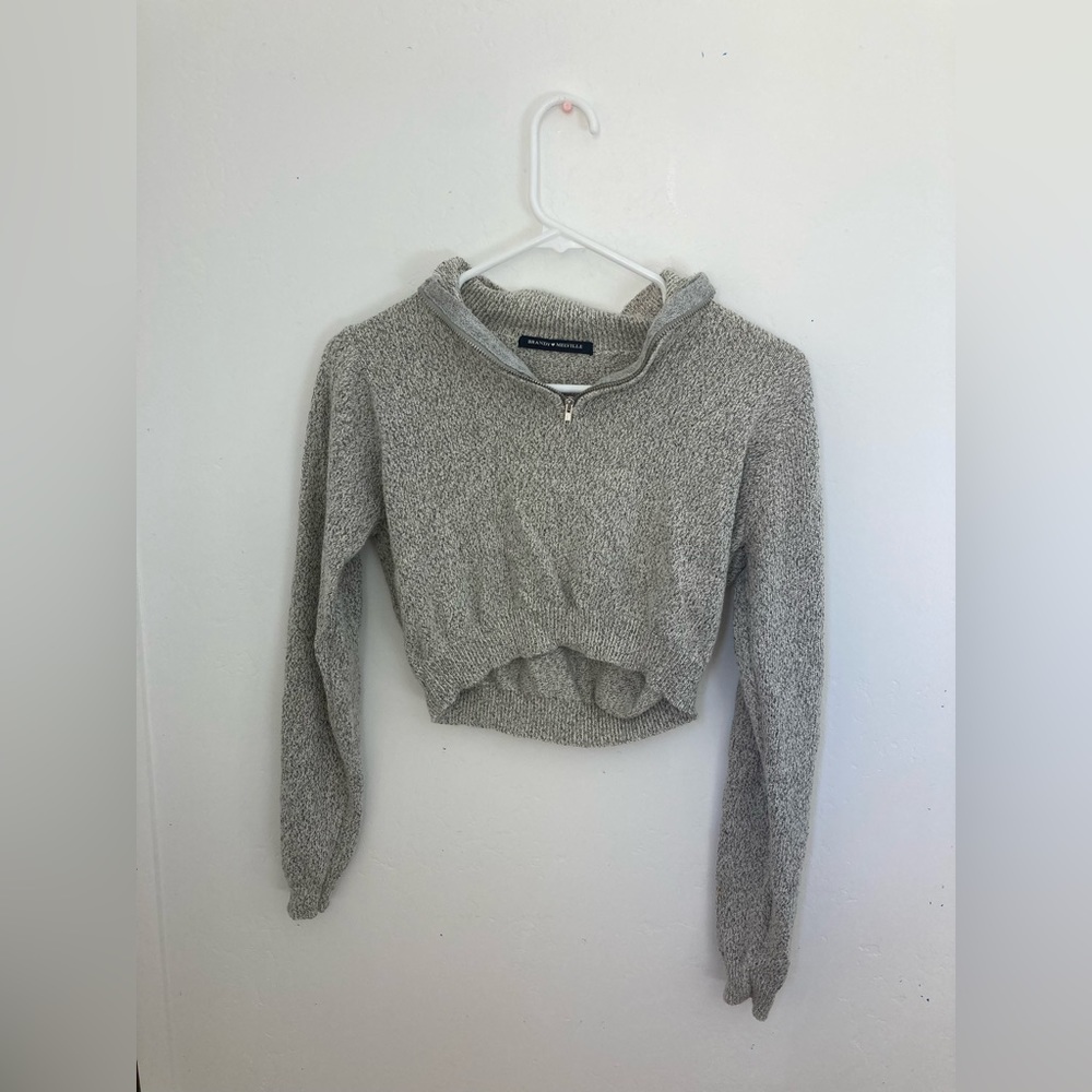 Brandy Melville quarter zip cropped sweater